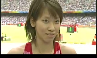 北京オリンピック　福島千里画像　陸上女子100M1次予選