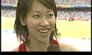 北京オリンピック　福島千里画像　陸上女子100M1次予選